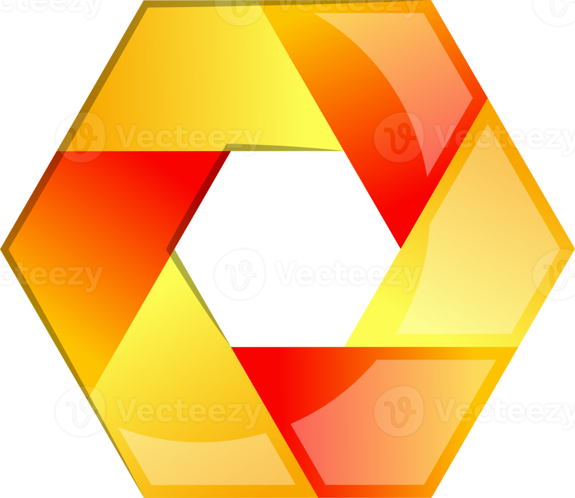 Abstract hexagon and circle logo illustration in trendy and minimal style png