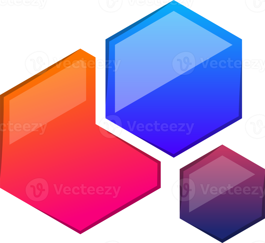 Abstract connected hexagon logo illustration in trendy and minimal