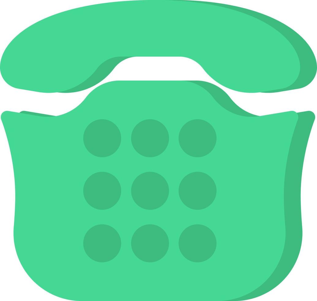 Old green phone, illustration, vector, on a white background. vector