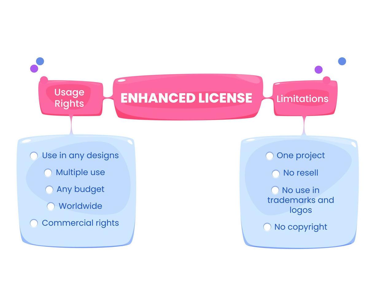 Enhanced license usage rights and limitations vector