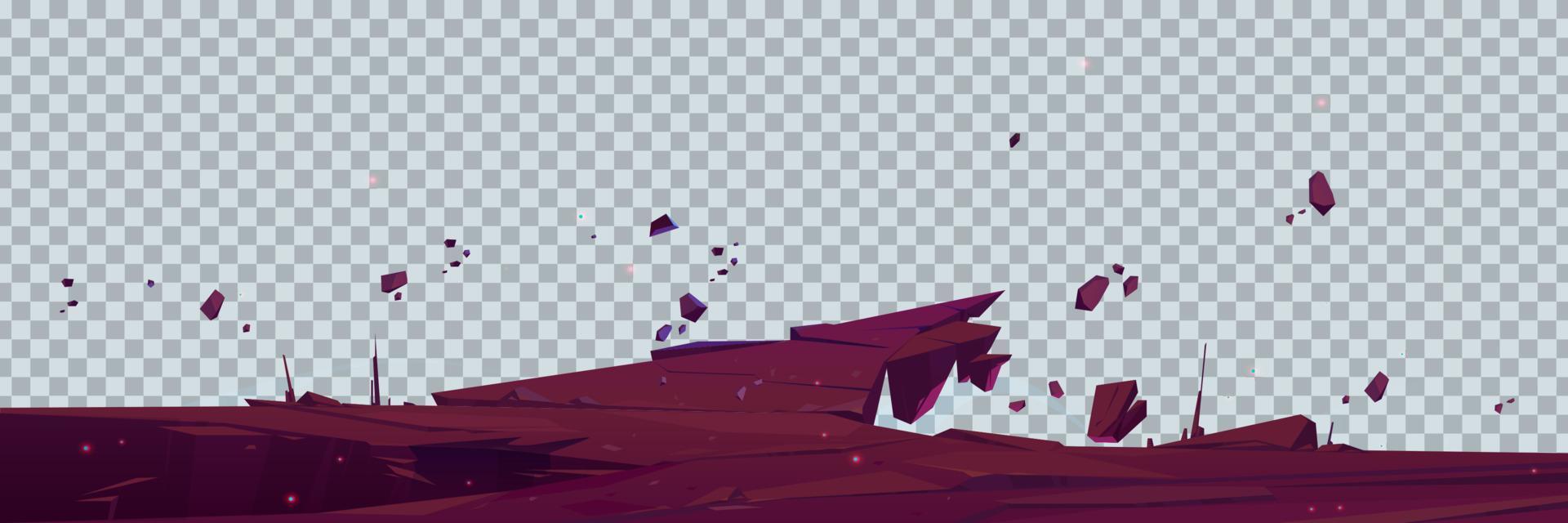 Mountain cliff with stone ledge vector