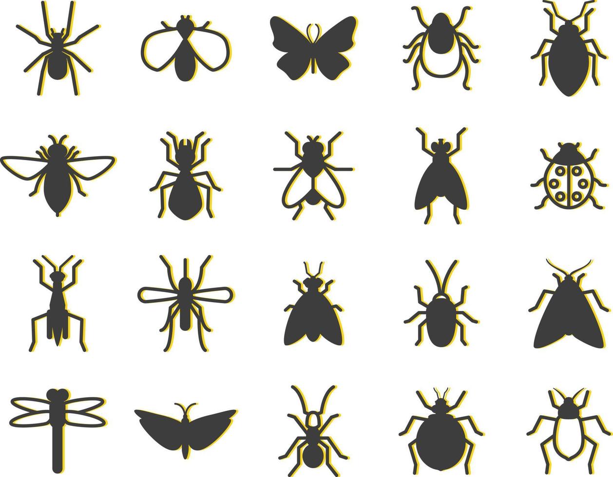 Flying insects, illustration, vector, on a white background. vector