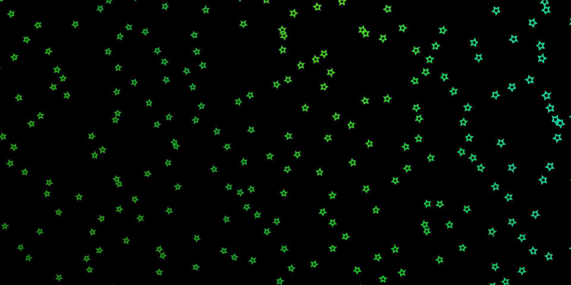 textura de vector azul oscuro, verde con hermosas estrellas.