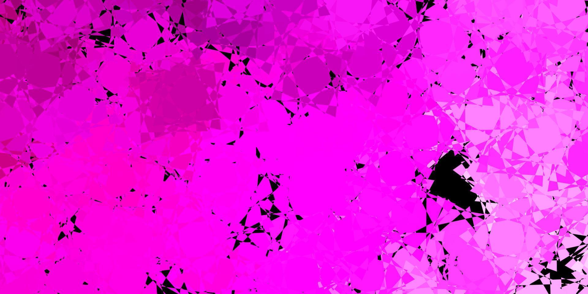 Dark Pink vector backdrop with triangles, lines.