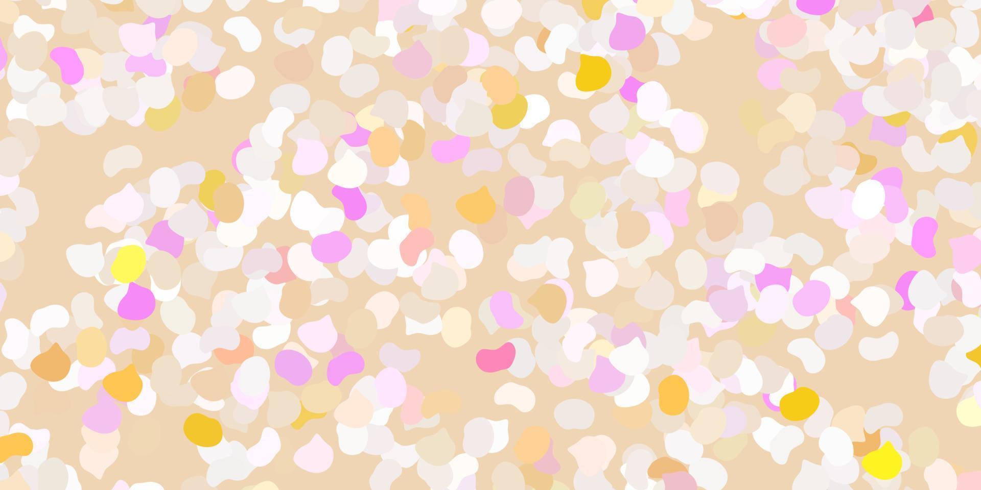 Light pink, yellow vector texture with memphis shapes.