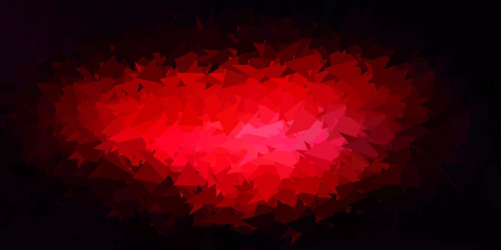 Dark pink, red vector polygonal pattern.