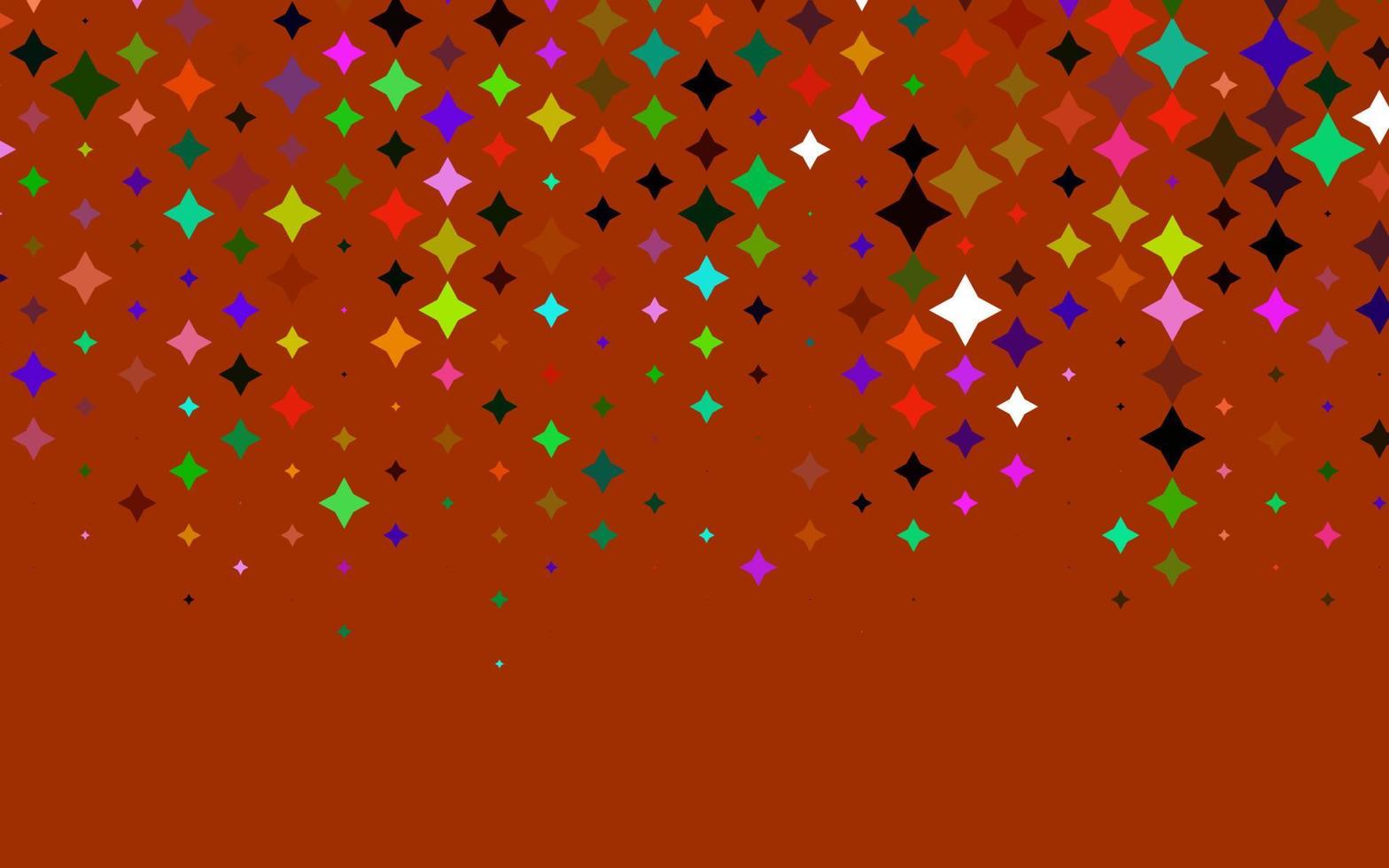 luz multicolor, textura de vector de arco iris con hermosas estrellas.