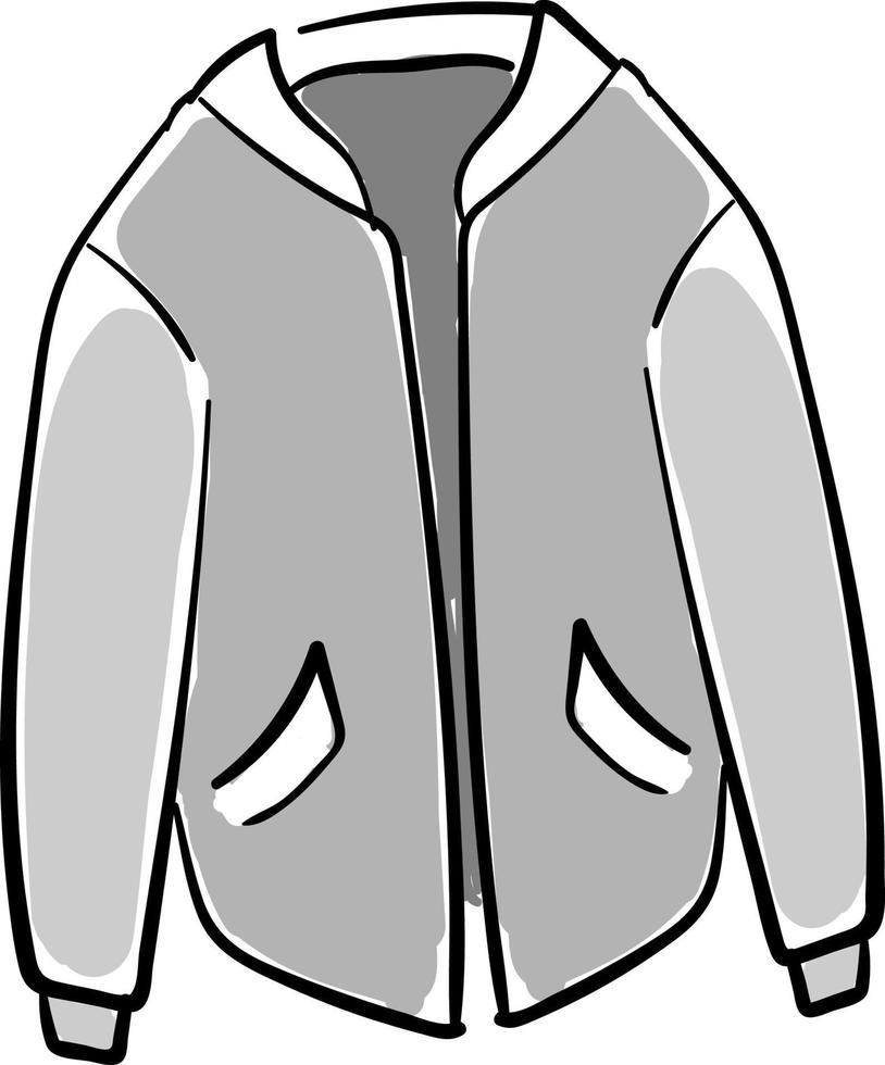 Gray jacket, illustration, vector on white background.