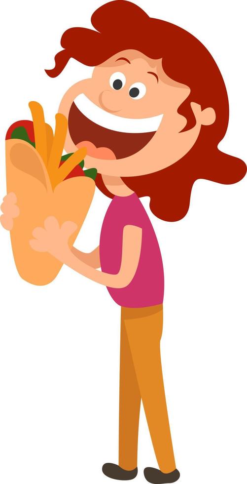 Tasty food, illustration, vector on white background