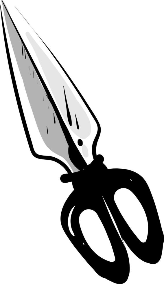 Black scissors, illustration, vector on white background.