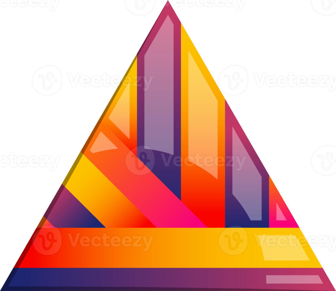 Abstract pyramid triangle logo illustration in trendy and minimal style png