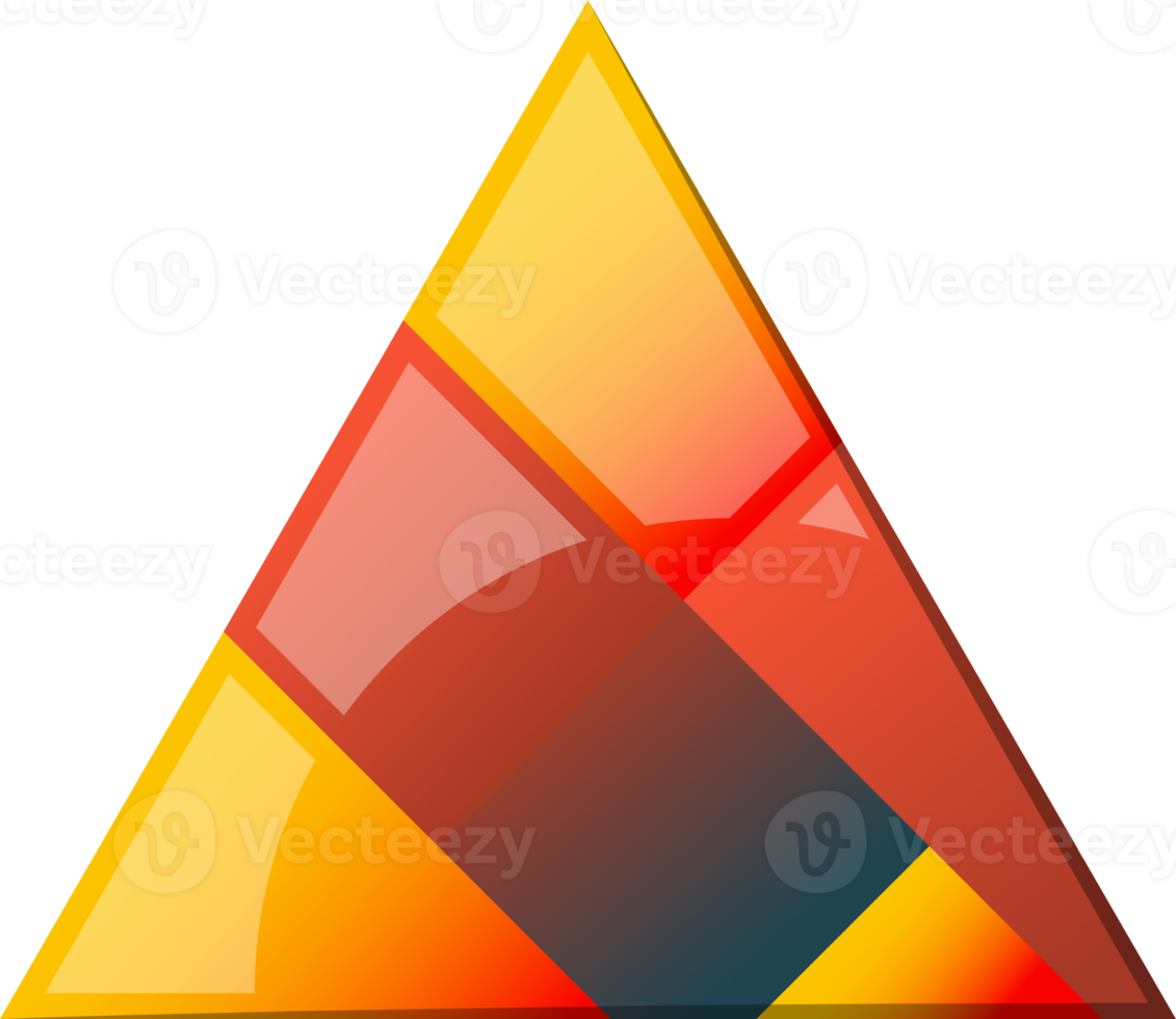 Abstract pyramid triangle logo illustration in trendy and minimal style png