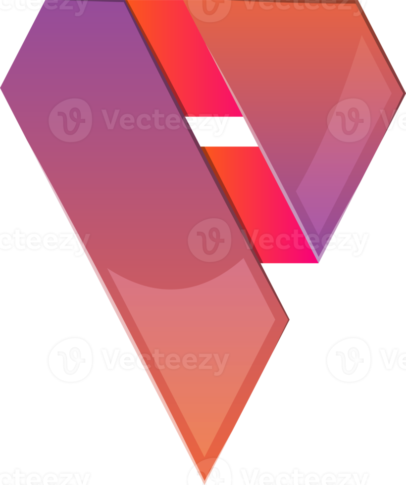 Abstract triangle logo in trendy and minimal style png