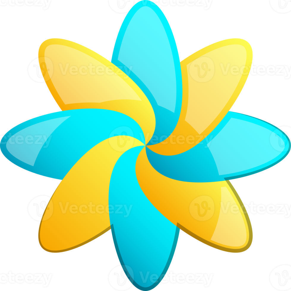 abstract acht bloemblad bloem logo illustratie in modieus en minimaal stijl png