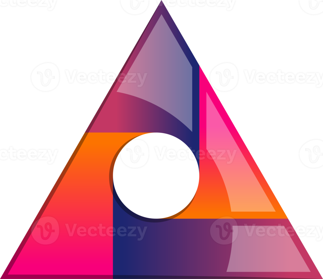 Abstract pyramid triangle logo illustration in trendy and minimal style png