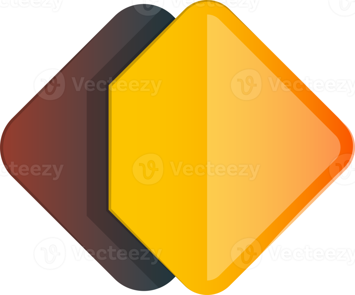 Abstract layers square logo illustration in trendy and minimal style png