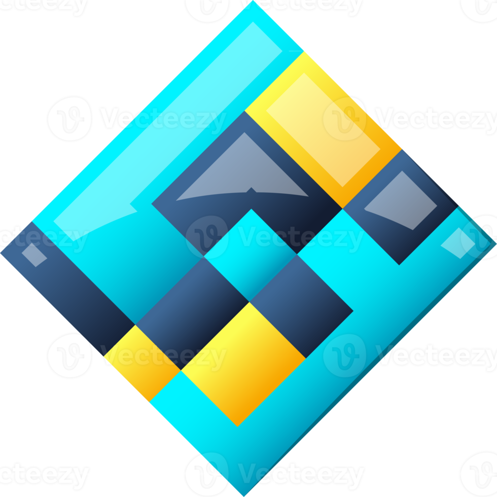 Abstract square logo illustration in trendy and minimal style png