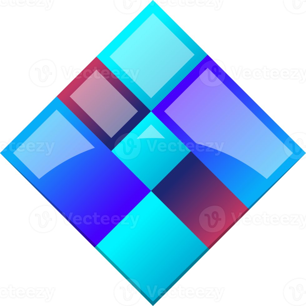 Abstract square logo illustration in trendy and minimal style png