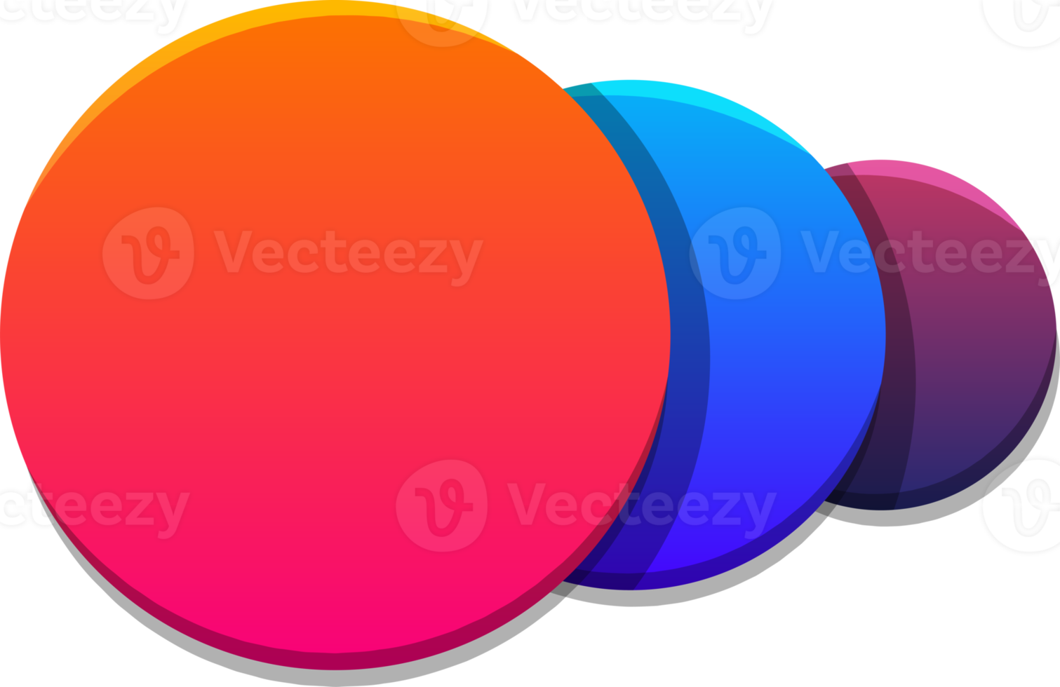 Abstract overlapping circle logo illustration in trendy and minimal style png