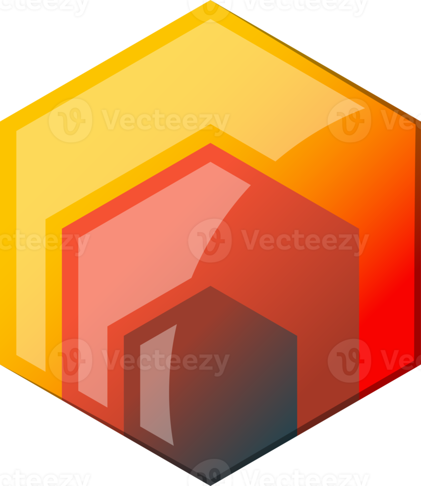 Abstract hexagon logo illustration in trendy and minimal style png