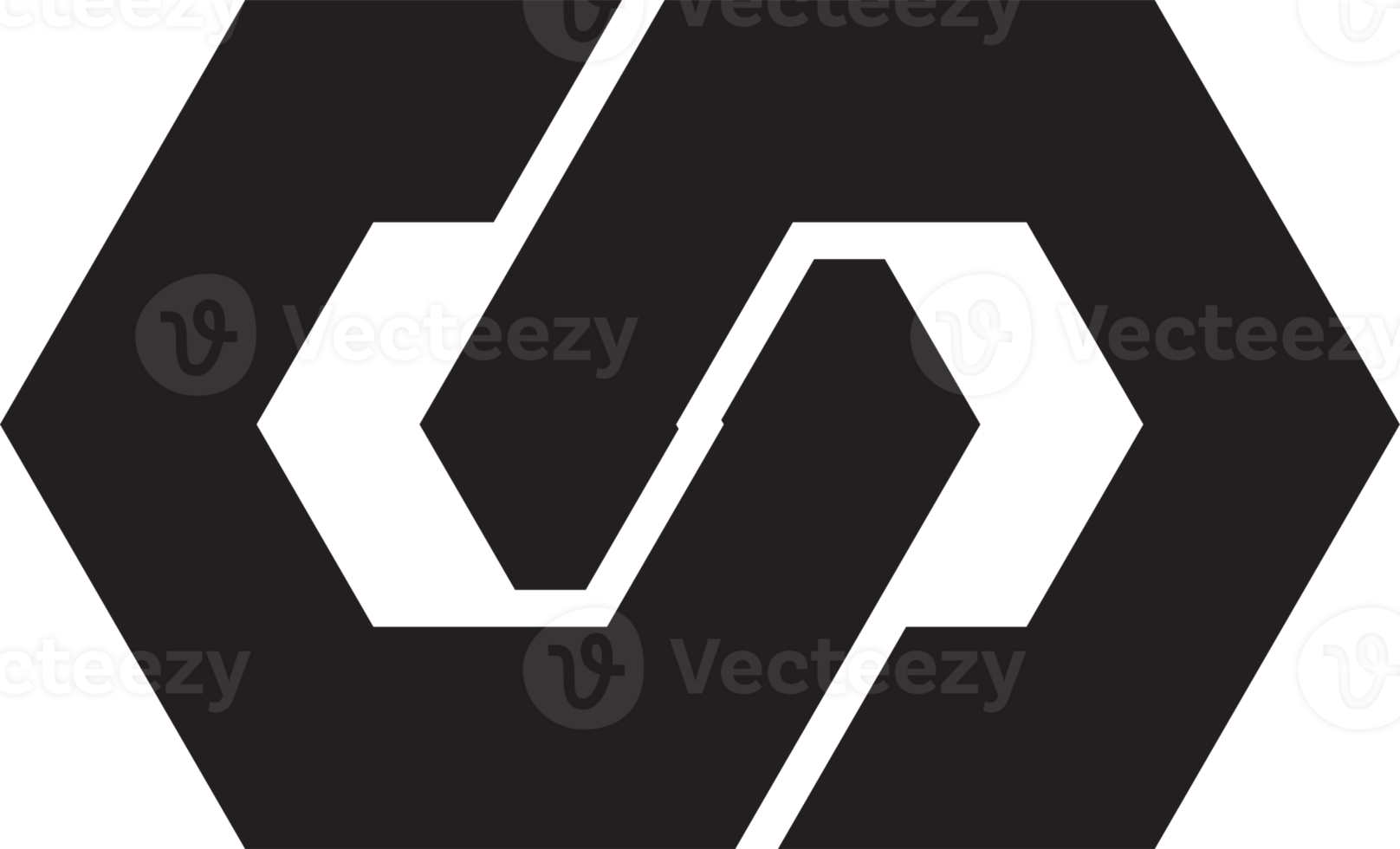 Abstract connected hexagon logo illustration in trendy and minimal