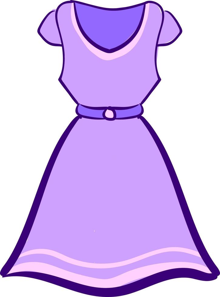 Purple dress, illustration, vector on white background.