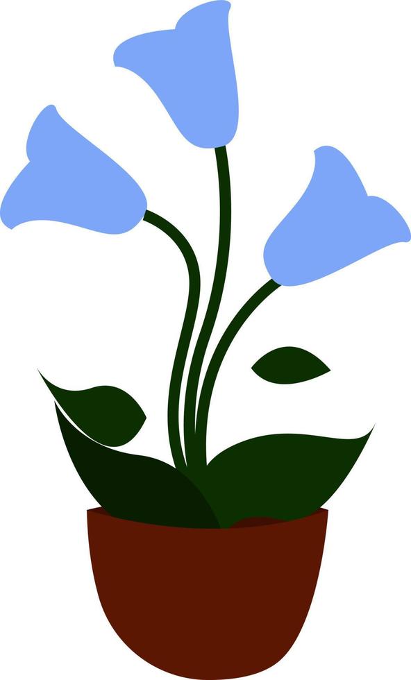 Blue flower, illustration, vector on white background.