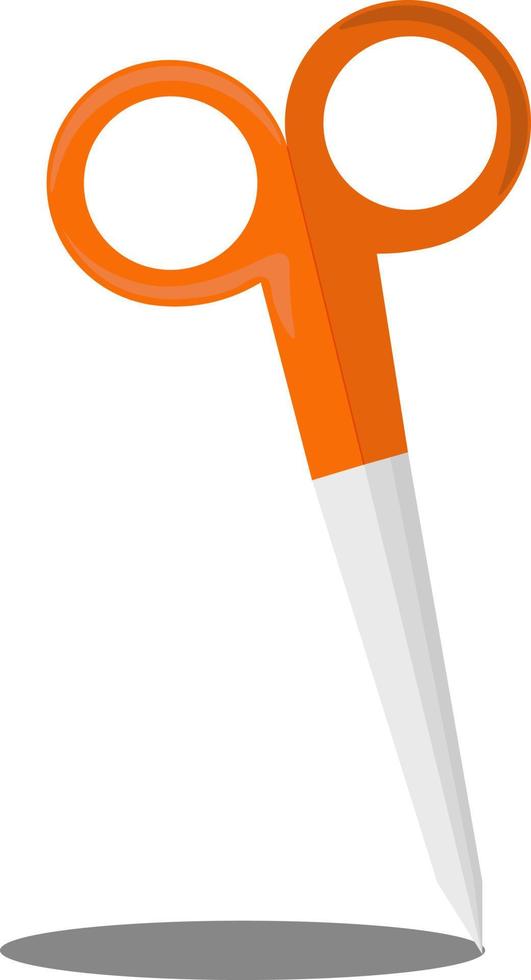 Orange scissors, illustration, vector on white background.