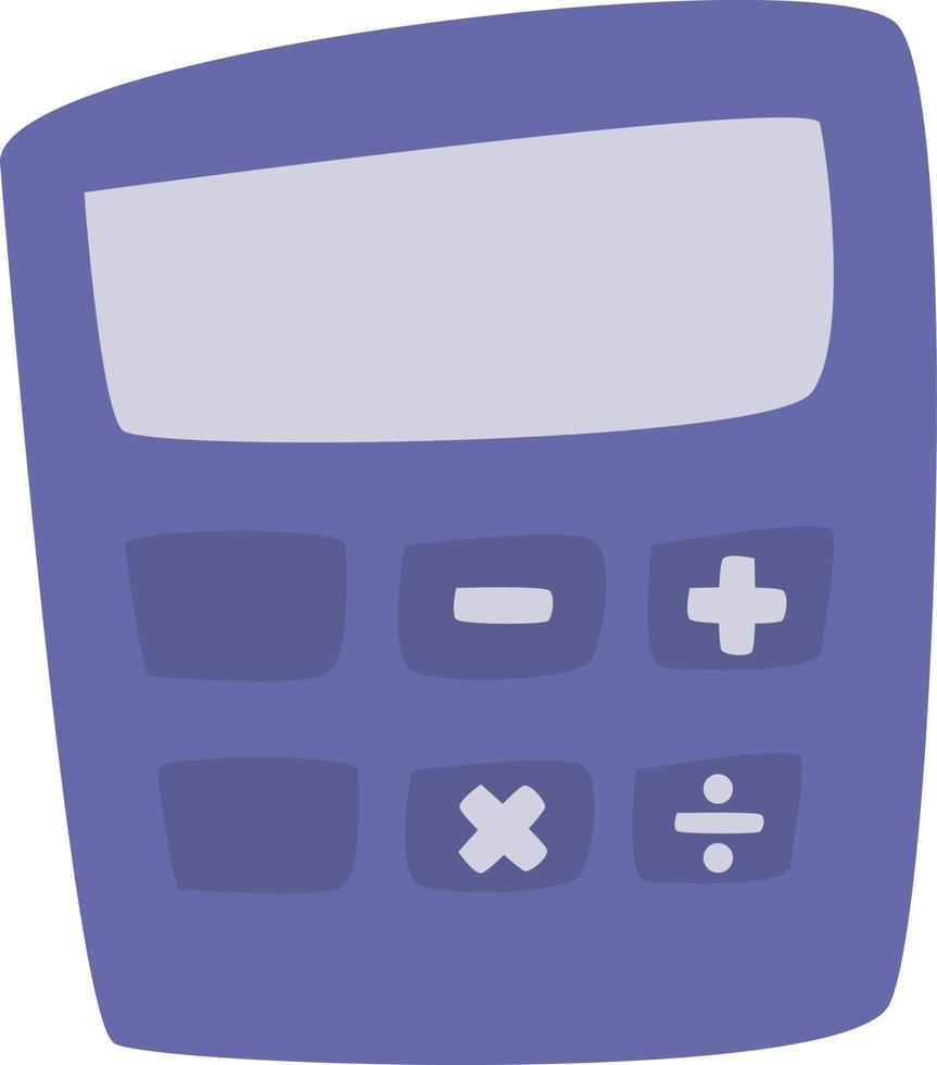 Purple school calculator, illustration, vector, on a white background. vector