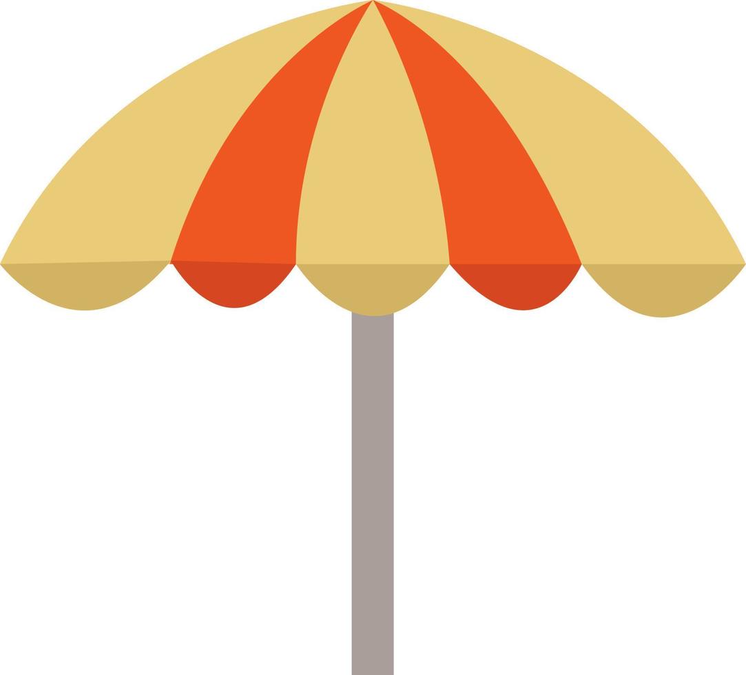 Red and yellow umbrella, icon illustration, vector on white background