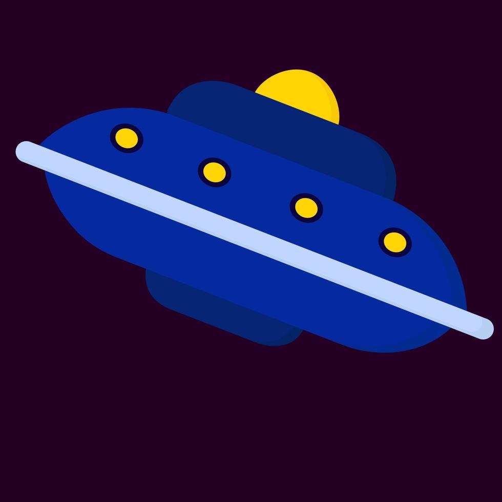 gran nave espacial azul, ilustración, vector sobre fondo blanco.