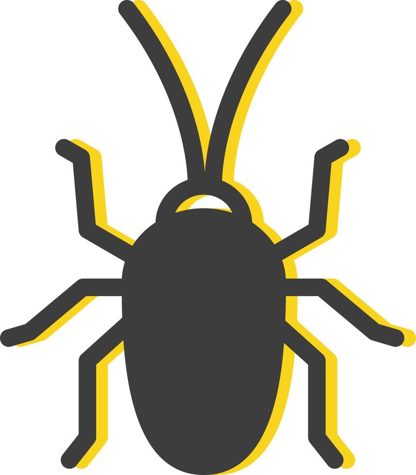 Black bug with bug antennas, illustration, vector, on a white background. vector