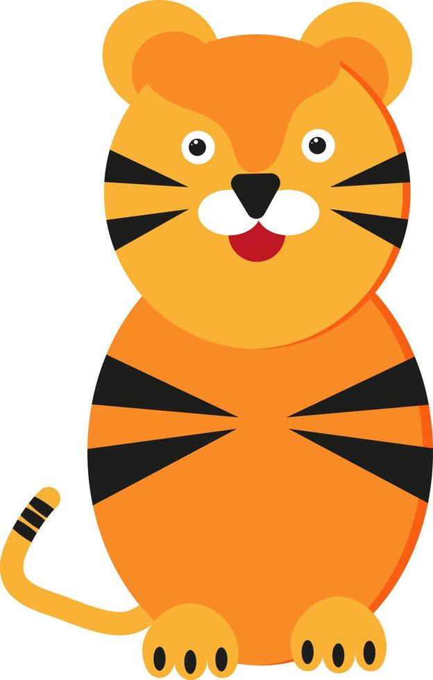 tigre naranja, ilustración, vector sobre fondo blanco.