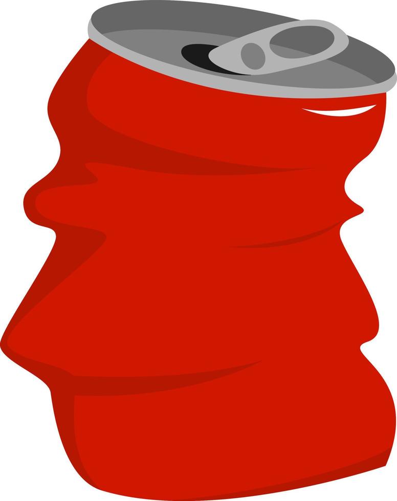 Red can, illustration, vector on white background.