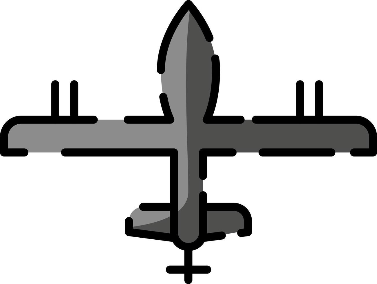 Military drone, illustration, vector on a white background.