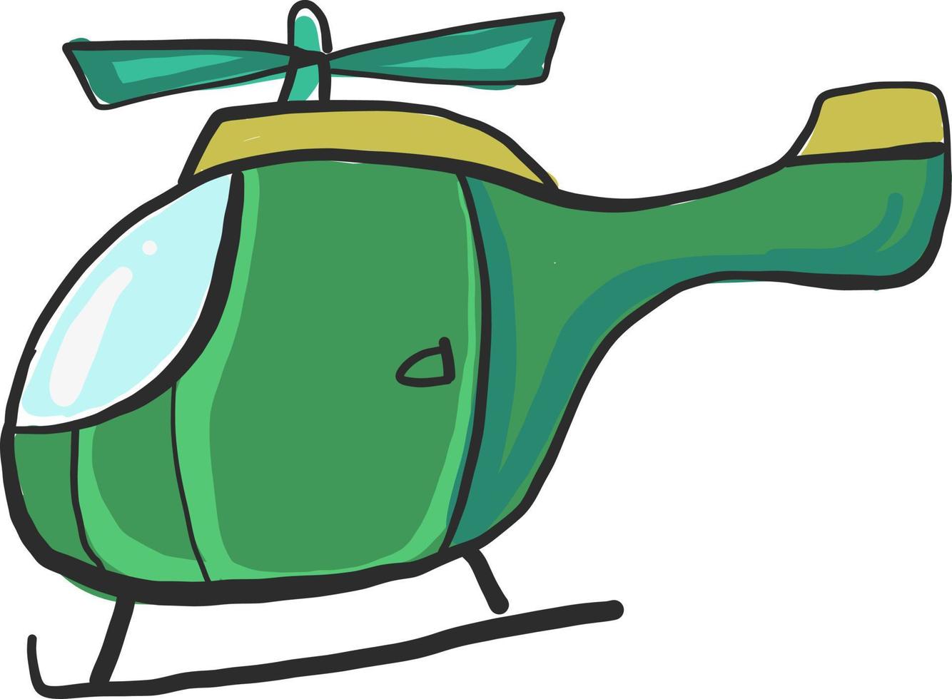 helicóptero verde, ilustración, vector sobre fondo blanco