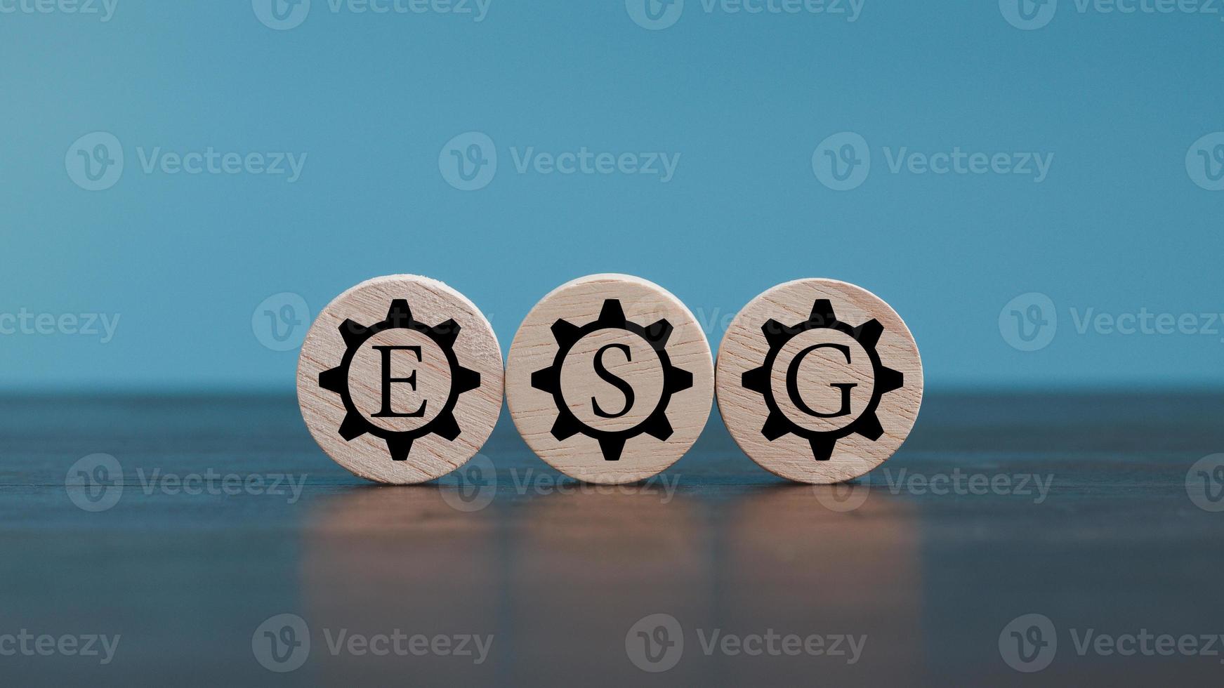 ESG - short for environmental social governance. Environment is company's responsibility. Social is employees, suppliers, customers. Governance is effective, transparent, auditable management. photo
