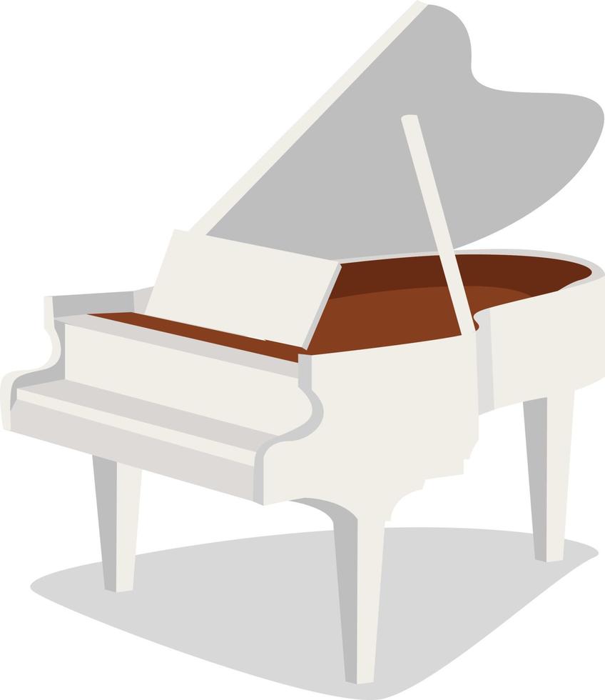 White piano, illustration, vector on white background