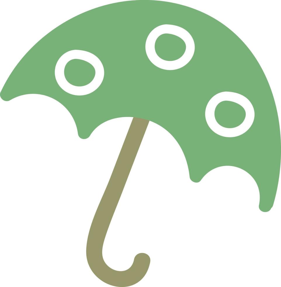 Green sun umbrella, illustration, vector on a white background.