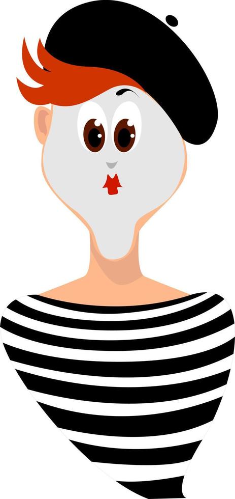 Mime, illustration, vector on white background.