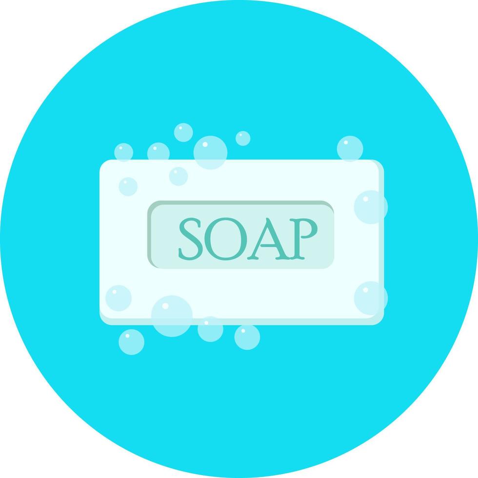 Blue soap ,illustration, vector on white background.