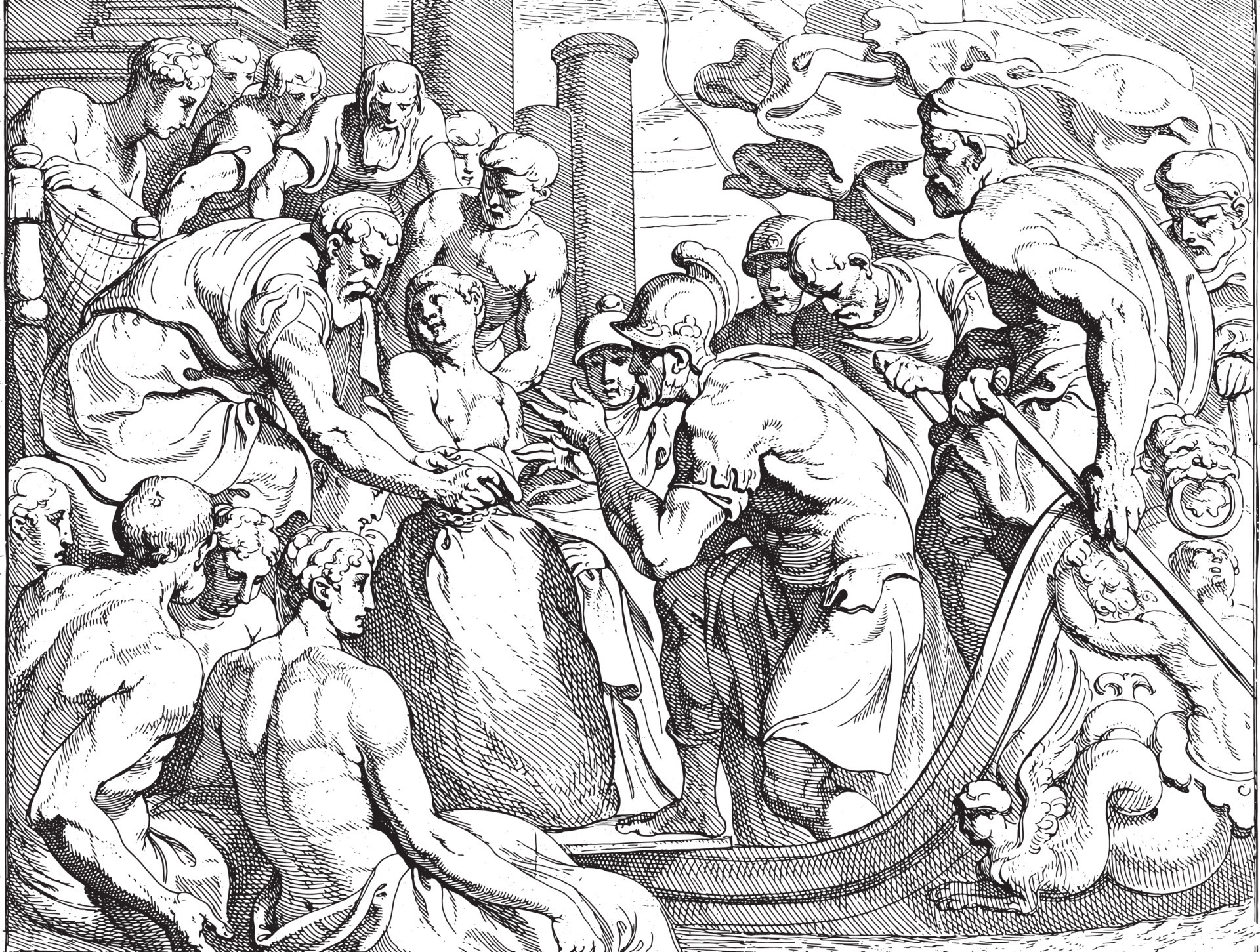Odysseus Receives The Bag Of Headwinds From Aeolus Vintage odysseus-receives-the-bag-of-headwinds-from-aeolus-vintage