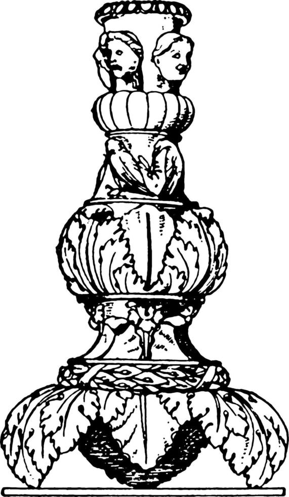 Roman Candelabrum Shaft, vintage illustration. vector