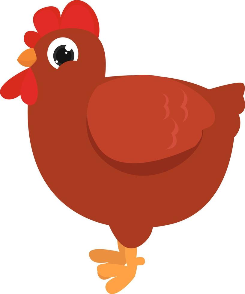 pollo gordo, ilustración, vector sobre fondo blanco