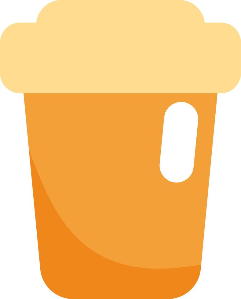 Tea in plastic cup, illustration, vector on a white background.