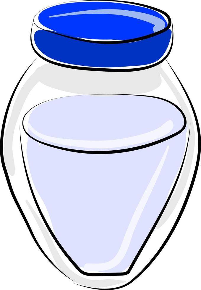 Dibujo de leche, ilustración, vector sobre fondo blanco.