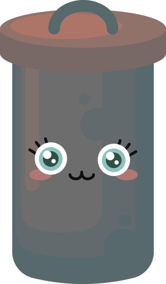 Trash can, illustration, vector on white background.