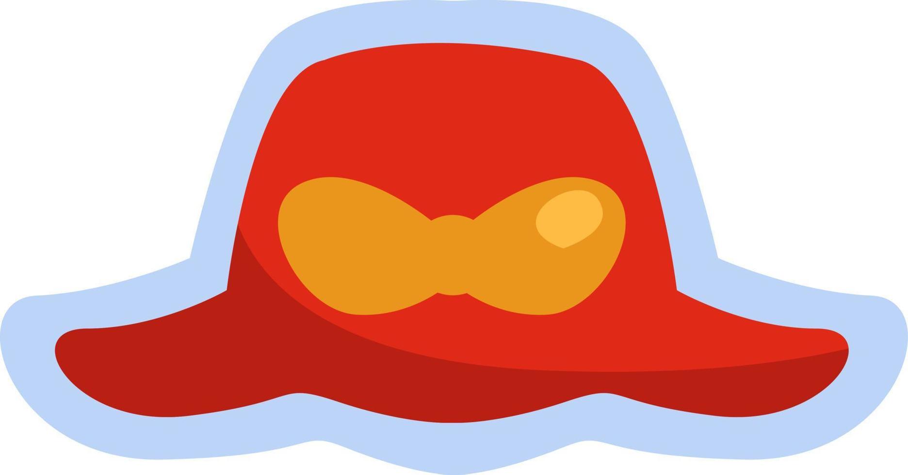 Girly hat, illustration, vector on a white background.