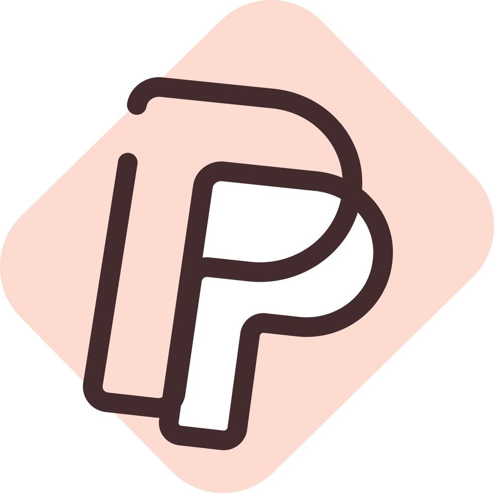 Icono de paypal, ilustración, vector sobre un fondo blanco.