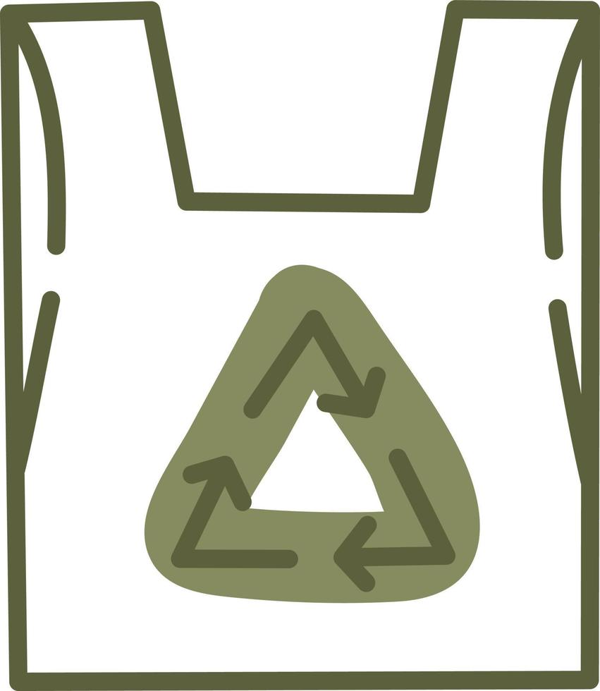 Recycling bag, illustration, vector on a white background.